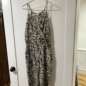 Black-blue/White Abstract Pattern Romper